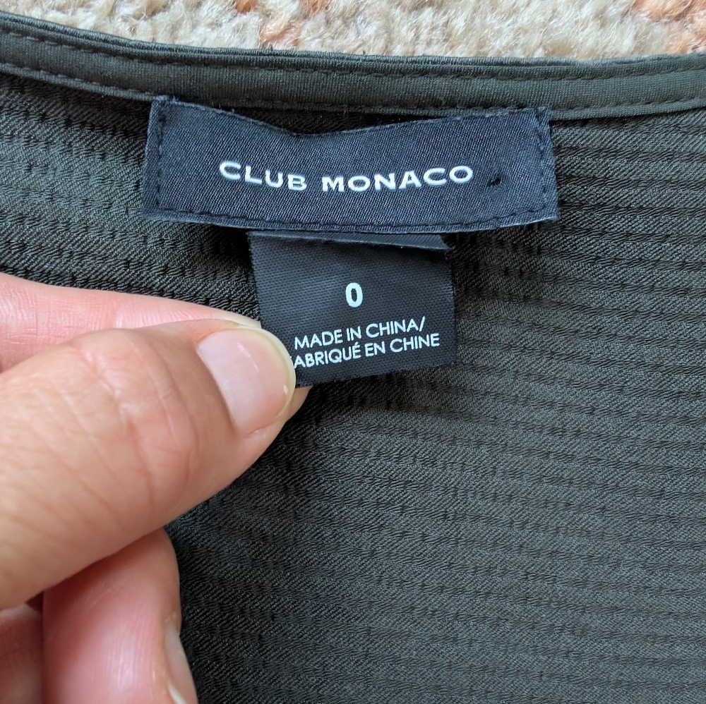 Club Monaco Bias Cut Sleeveless Satin Dress In Olive Green - Picture 15 of 16